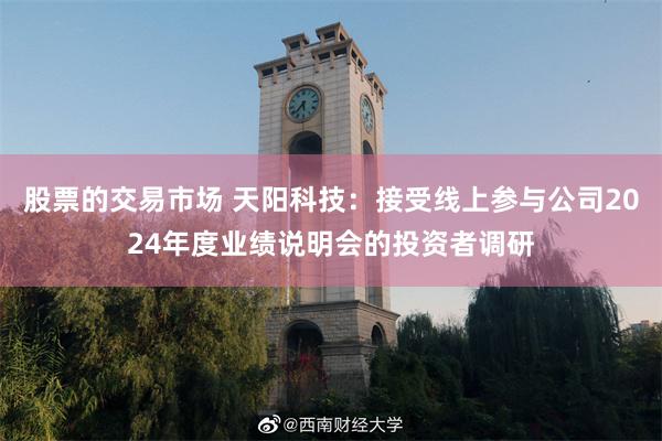 股票的交易市场 天阳科技：接受线上参与公司2024年度业绩说明会的投资者调研